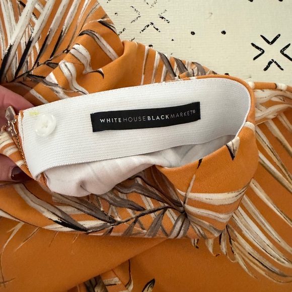 WHITE HOUSE BLACK MARKET PALM PRINT SKINNY‎ CROP PANTS 4 NWOT - Picture 8 of 12